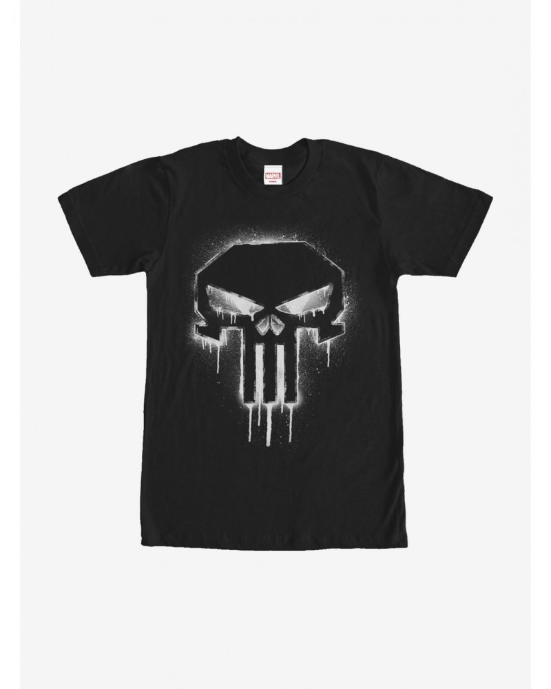 Marvel The Punisher Paint Drip Skull T-Shirt $9.37 T-Shirts