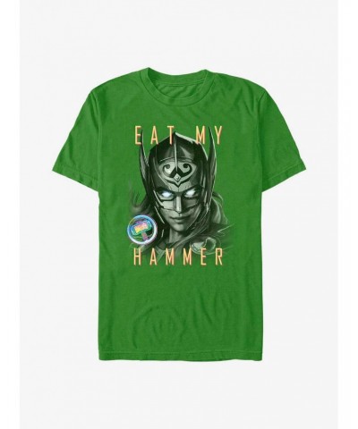 Marvel Thor: Love and Thunder Eat My Hammer Dr. Jane Foster Portrait T-Shirt $7.07 T-Shirts