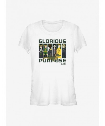 Marvel Loki Panels Glorious Purpose Girls T-Shirt $7.77 T-Shirts