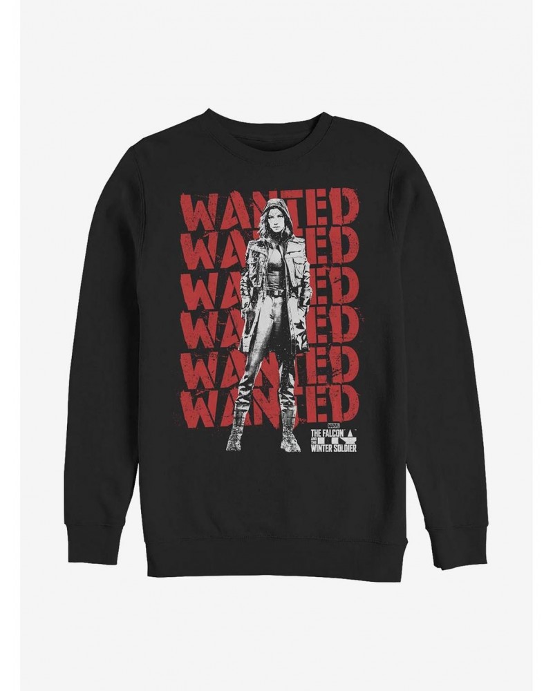 Marvel The Falcon And The Winter Soldier Wanted Repeating Carter Crew Sweatshirt $14.17 Sweatshirts