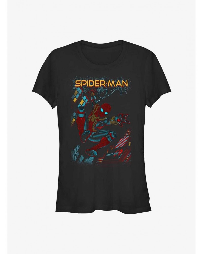 Marvel Spider-Man: No Way Home Slinging Cover Girls T-Shirt $6.77 T-Shirts