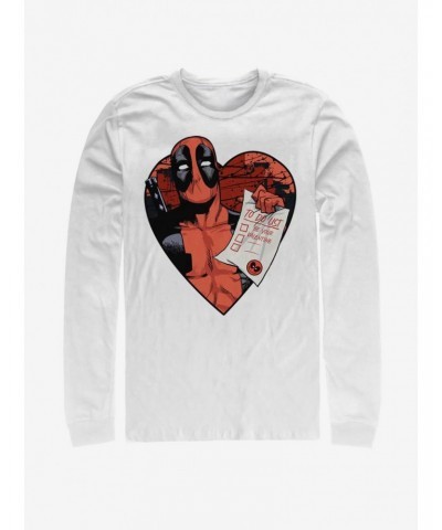 Marvel Deadpool Love List Valentine Long-Sleeve T-Shirt $11.05 T-Shirts