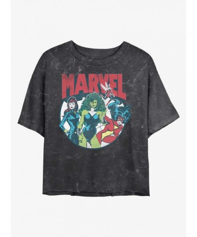 Marvel Gals Mineral Wash Crop Girls T-Shirt $11.10 T-Shirts