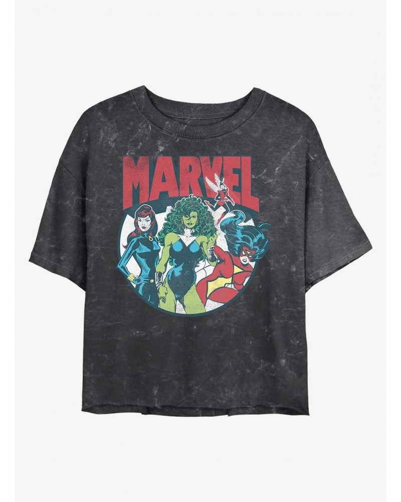 Marvel Gals Mineral Wash Crop Girls T-Shirt $11.10 T-Shirts